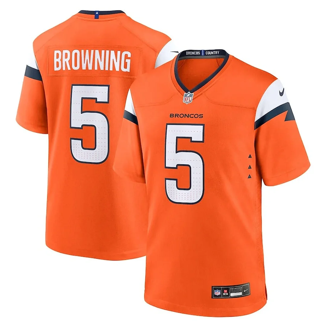 Zennovawear Baron Browning 5 Denver Broncos Team Game Men Jersey - Orange