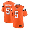 Zennovawear Baron Browning 5 Denver Broncos Team Game Men Jersey - Orange