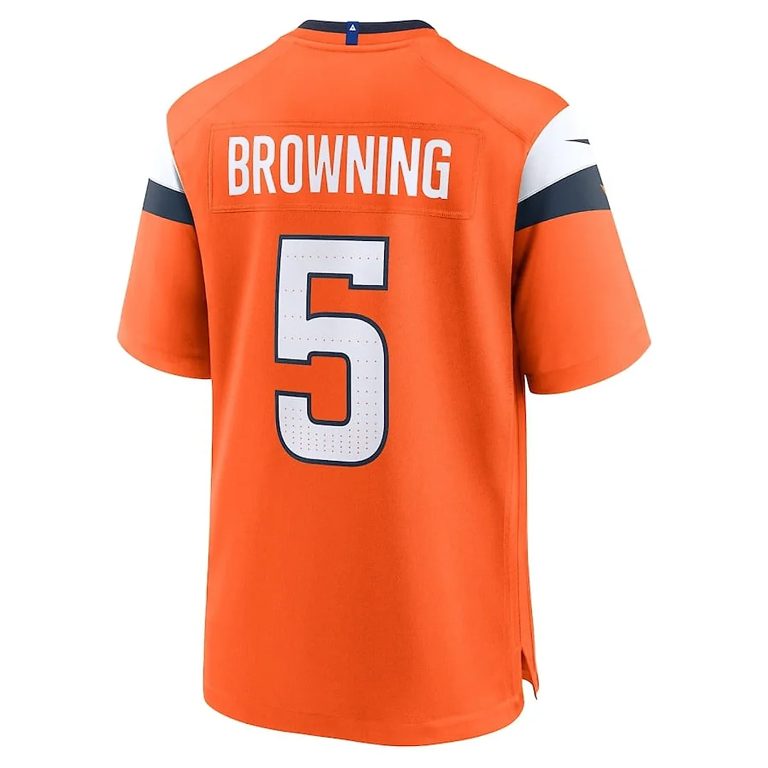 Zennovawear Baron Browning 5 Denver Broncos Team Game Men Jersey - Orange