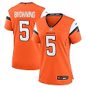 Zennovawear Baron Browning 5 Denver Broncos Women Team Game Jersey - Orange