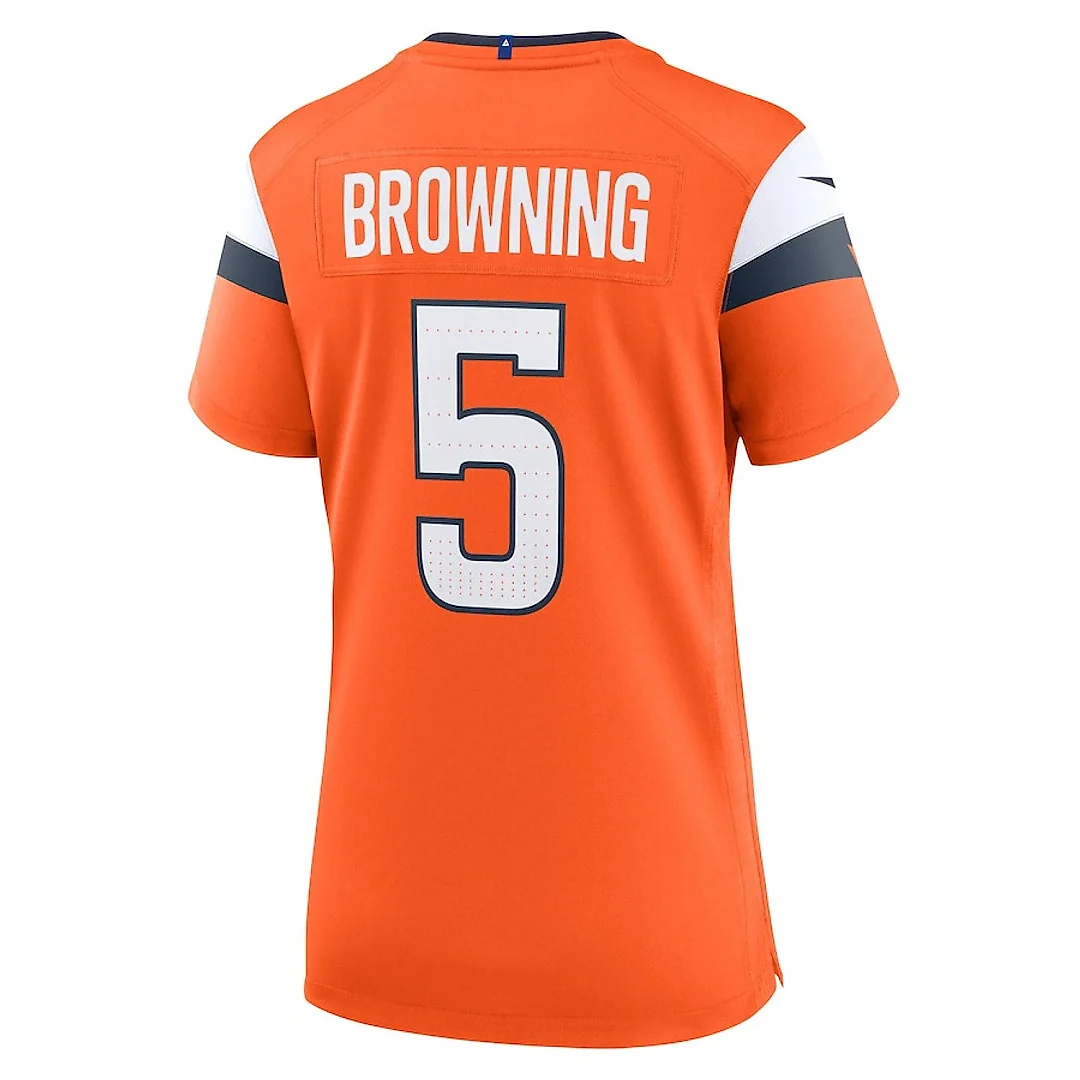 Zennovawear Baron Browning 5 Denver Broncos Women Team Game Jersey - Orange