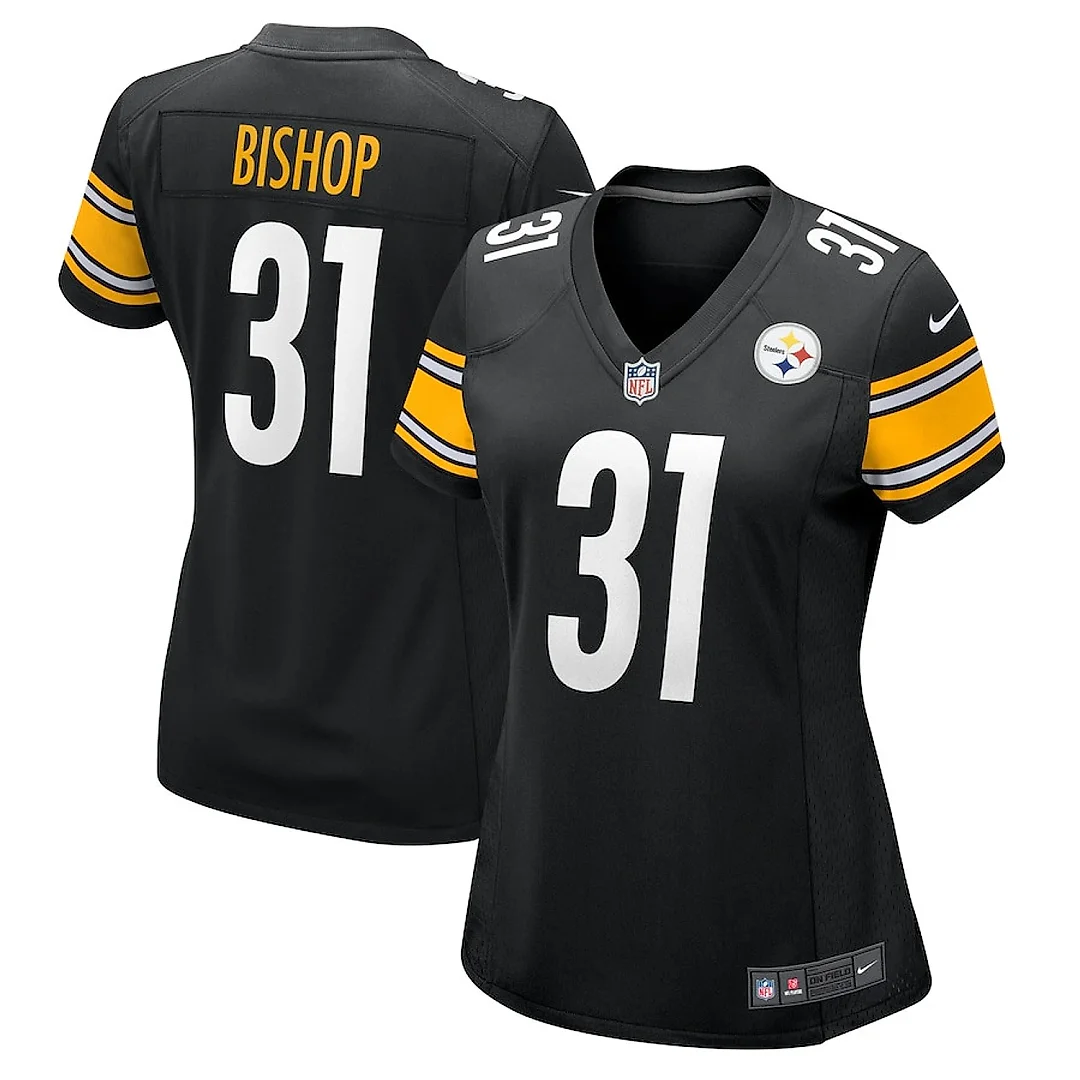 Zennovawear Beanie Bishop 31 Pittsburgh Steelers Women's Game Jersey - Black