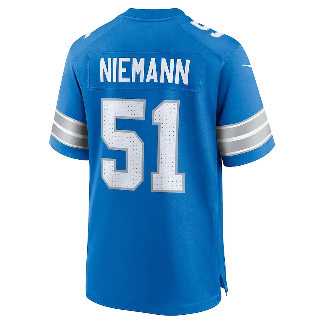 Zennovawear Ben Niemann 51 Detroit Lions Team Game Men Jersey - Blue