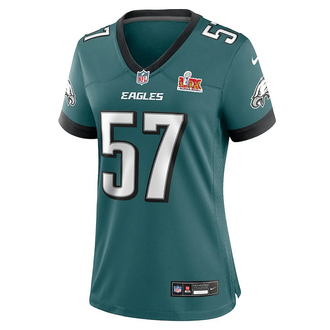 Zennovawear Ben VanSumeren 57 Philadelphia Eagles Super Bowl LIX Women's Jersey - Midnight Green
