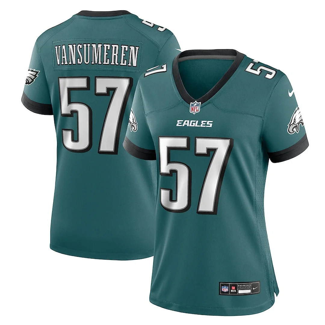 Zennovawear Ben VanSumeren 57 Philadelphia Eagles Women's Team Game Jersey - Midnight Green