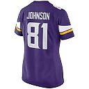 Zennovawear Bisi Johnson 81 Minnesota Vikings Women Game Jersey - Purple