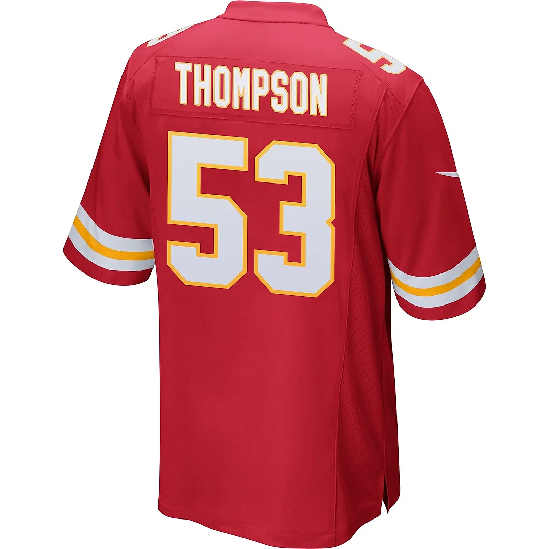 Zennovawear BJ Thompson 53 Kansas City Chiefs AFC Champions Patch Game Men Jersey - Red