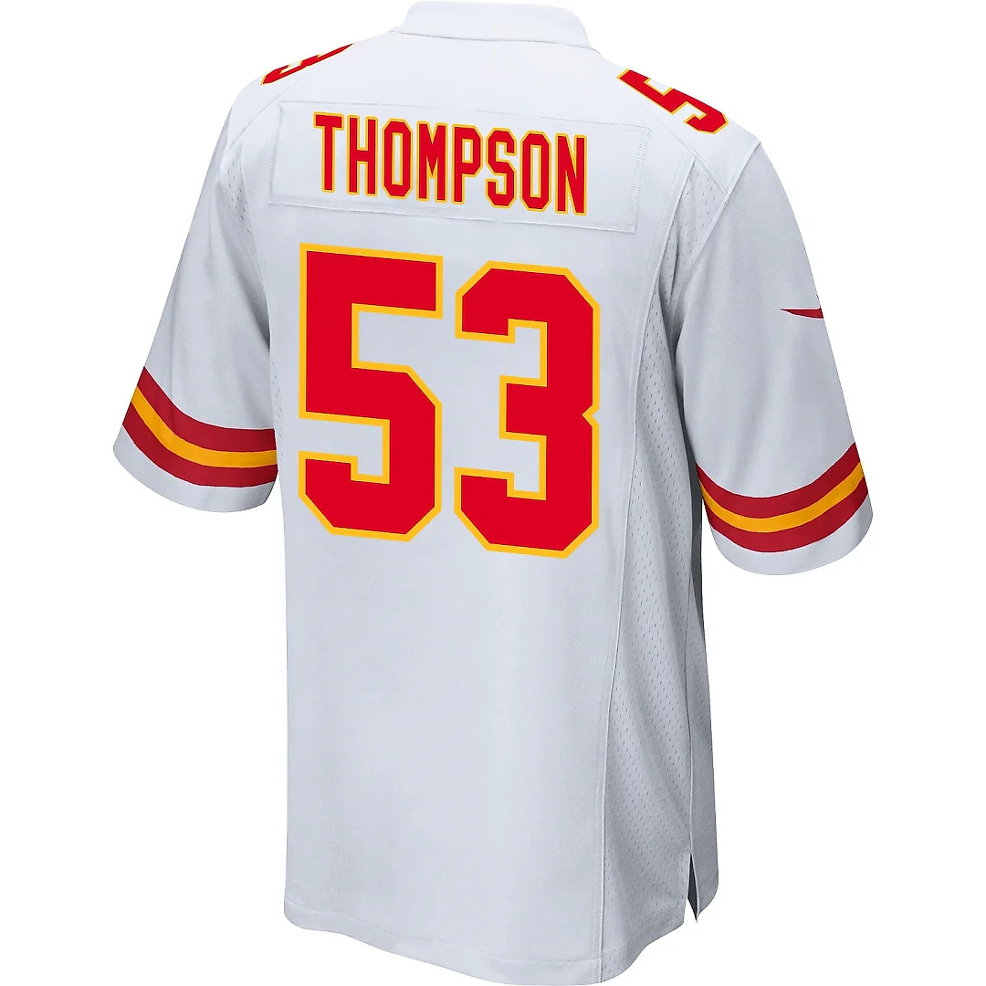 Zennovawear BJ Thompson 53 Kansas City Chiefs AFC Champions Patch Game Men Jersey - White