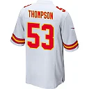 Zennovawear BJ Thompson 53 Kansas City Chiefs AFC Champions Patch Game Men Jersey - White