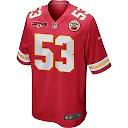 Zennovawear BJ Thompson 53 Kansas City Chiefs AFC Champions Patch Game Men Jersey - Red