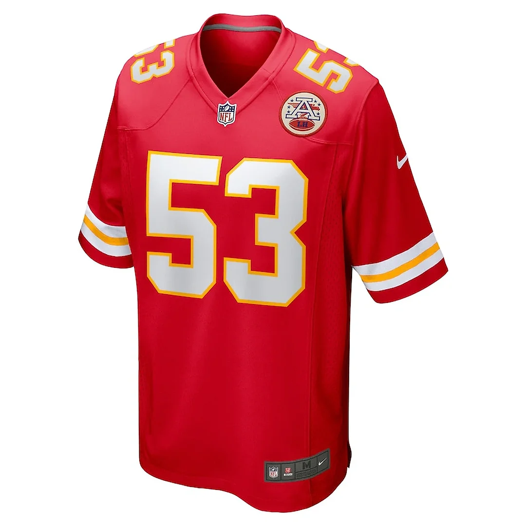 Zennovawear BJ Thompson 53 Kansas City Chiefs Game Men Jersey - Red