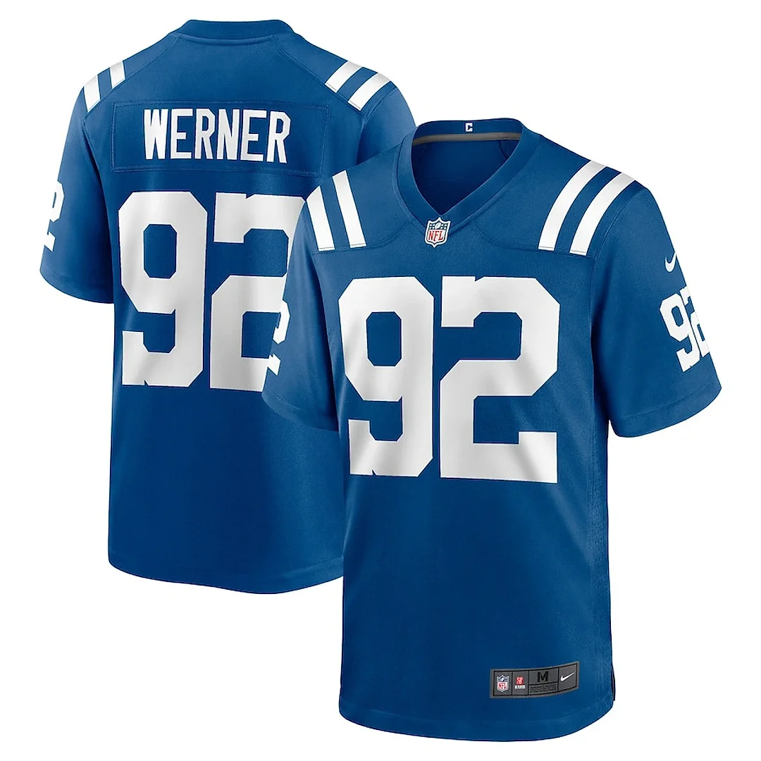 Zennovawear Bjoern Werner 92 Indianapolis Colts Retired Player Game Men Jersey - Royal