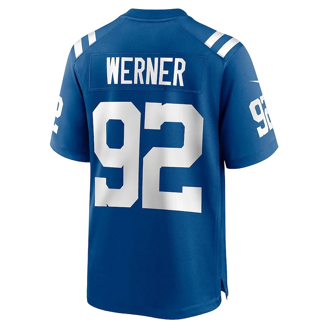 Zennovawear Bjoern Werner 92 Indianapolis Colts Retired Player Game Men Jersey - Royal