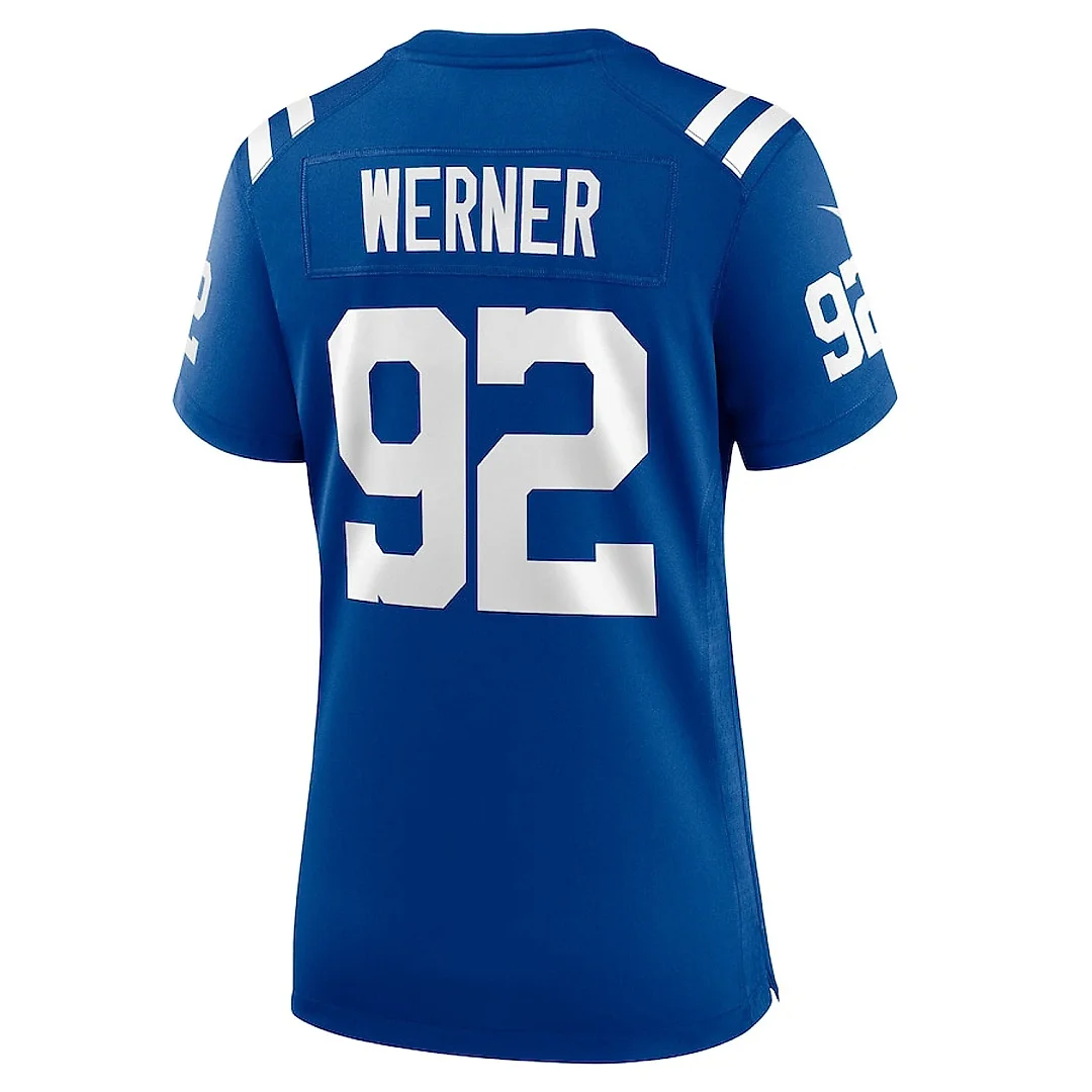 Zennovawear Bjoern Werner 92 Indianapolis Colts Women's Retired Player Game Jersey - Royal