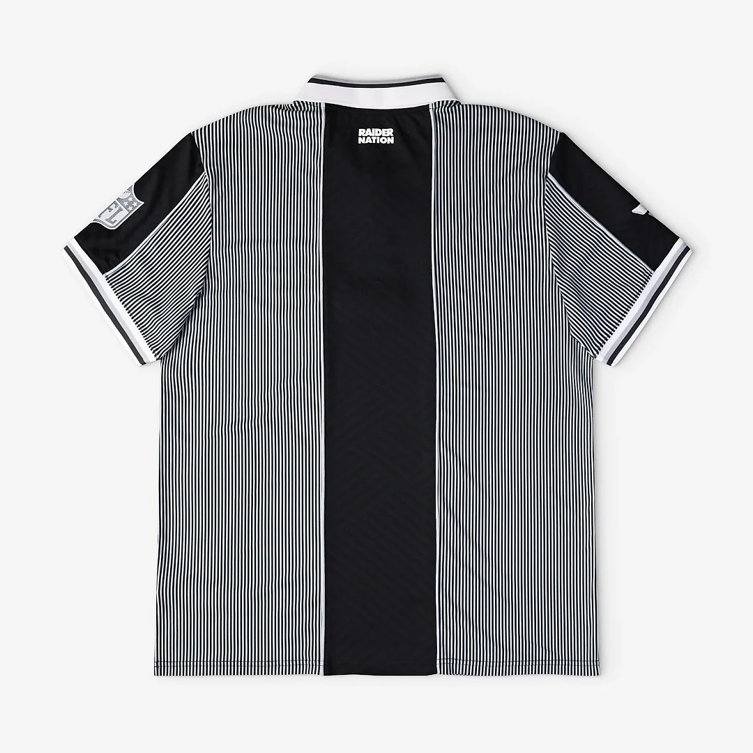 Zennovawear Las Vegas Raiders Youth Football x Football Collared Fan Top - Silver/Black