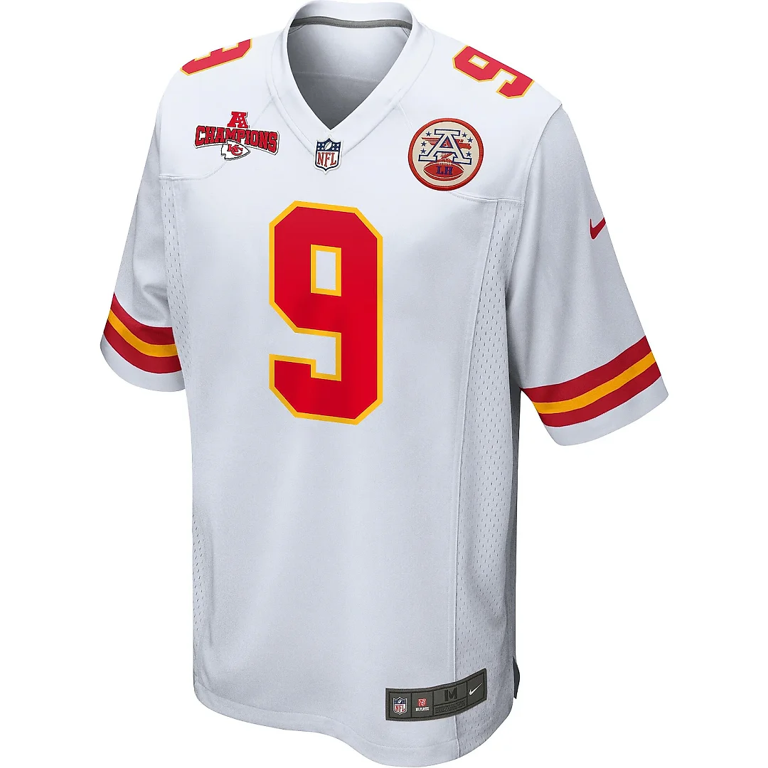 Zennovawear Blaine Gabbert 9 Kansas City Chiefs AFC Champions Patch Game Men Jersey - White