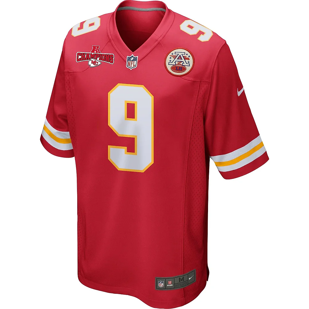 Zennovawear Blaine Gabbert 9 Kansas City Chiefs AFC Champions Patch Game Men Jersey - Red