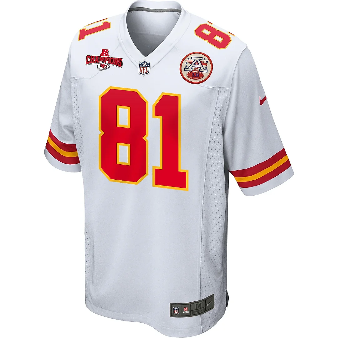 Zennovawear Blake Bell 81 Kansas City Chiefs AFC Champions Patch Game Men Jersey - White