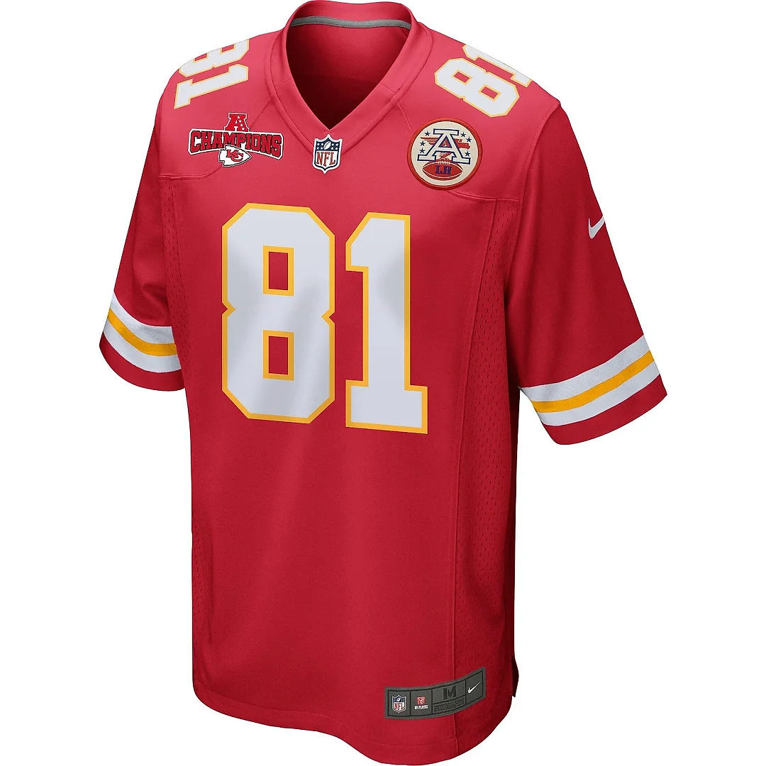Zennovawear Blake Bell 81 Kansas City Chiefs AFC Champions Patch Game Men Jersey - Red
