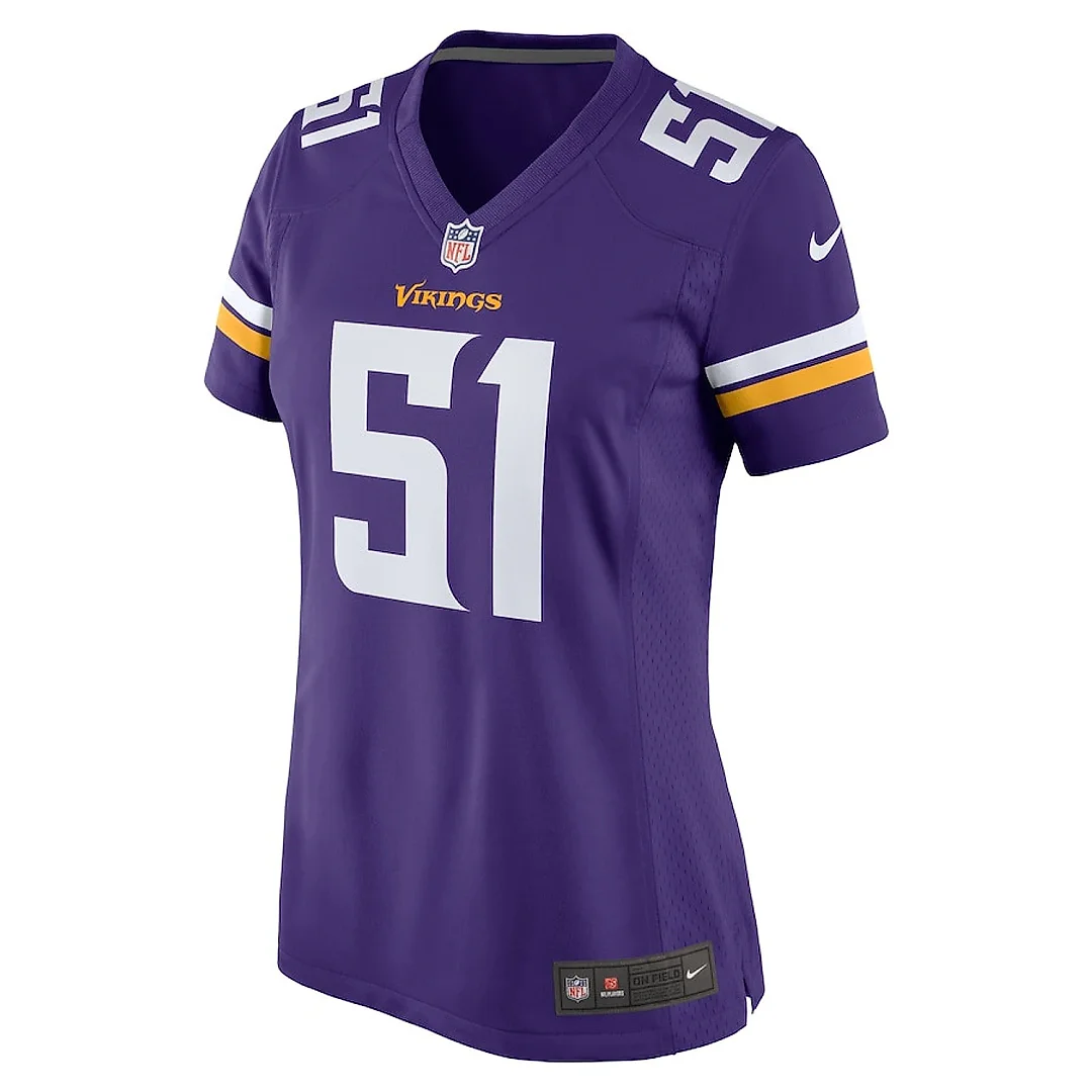 Zennovawear Blake Cashman 51 Minnesota Vikings Team Game Women Jersey - Purple
