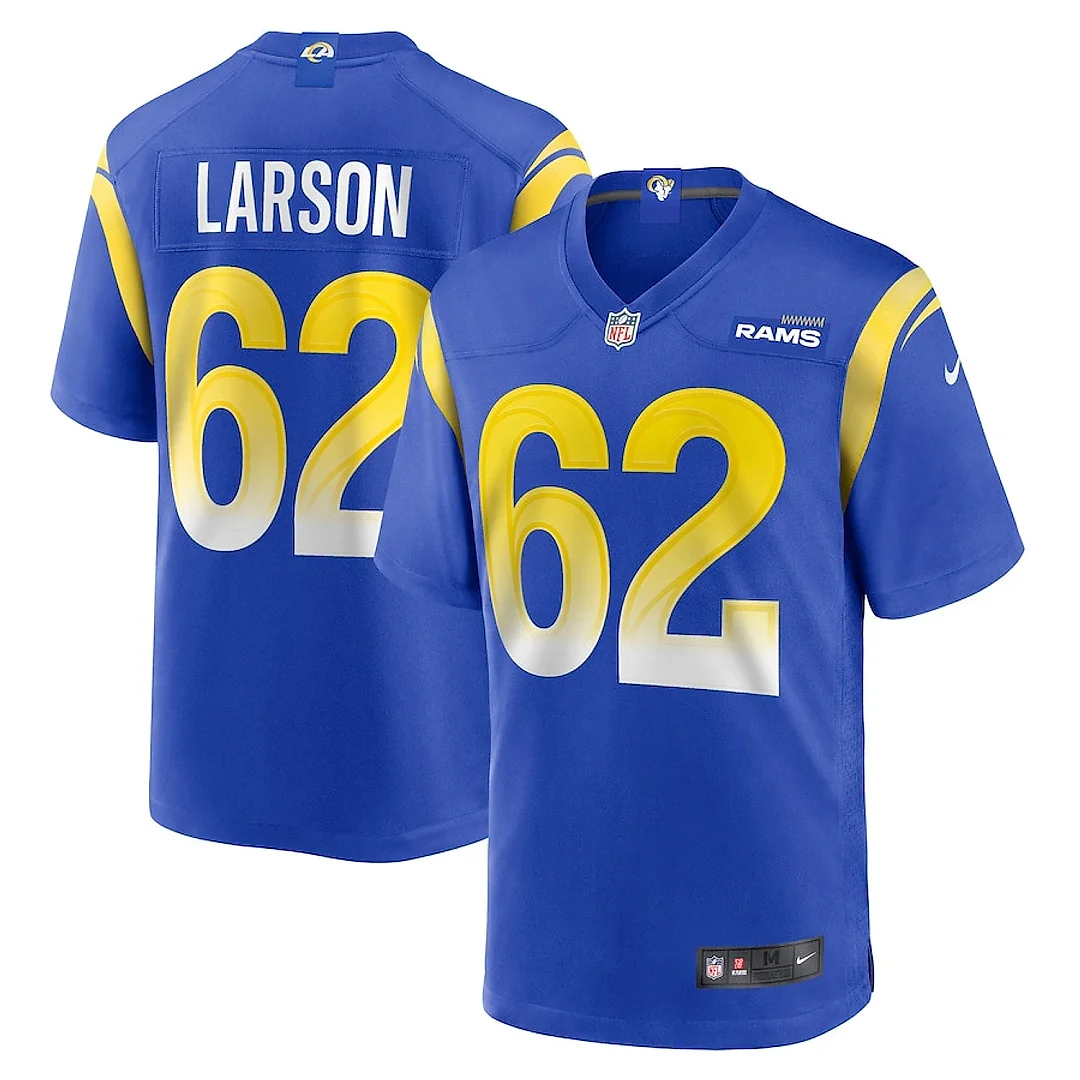 Zennovawear Blake Larson 62 Los Angeles Rams Game Men Jersey - Royal