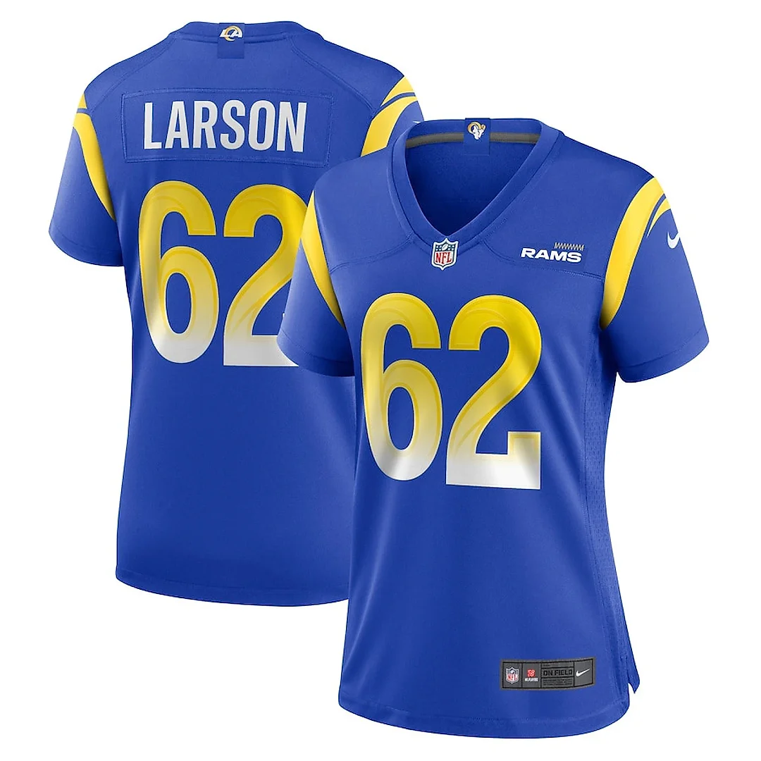 Zennovawear Blake Larson 62 Los Angeles Rams Women's Game Jersey - Royal
