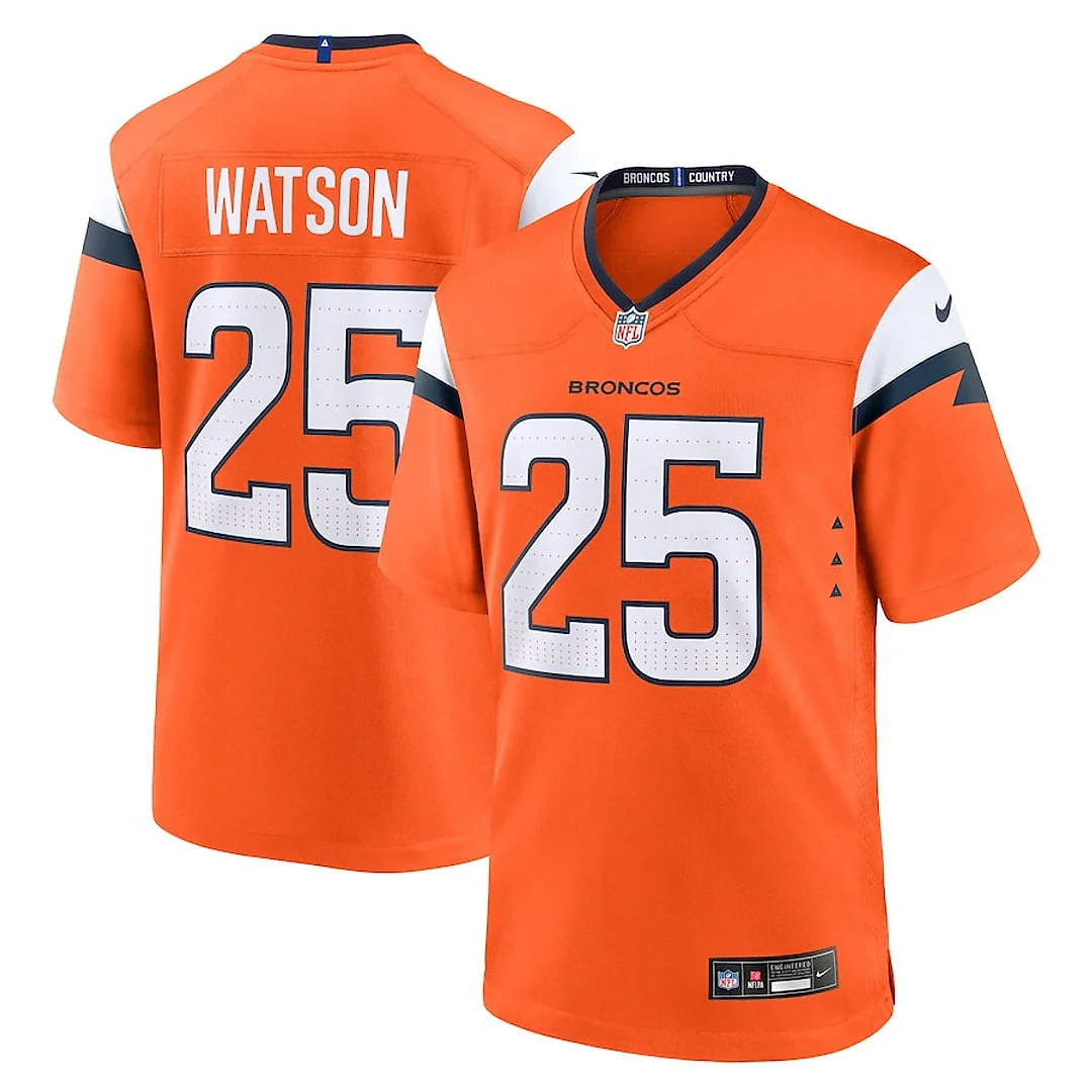Zennovawear Blake Watson 25 Denver Broncos Team Game Men Jersey - Orange