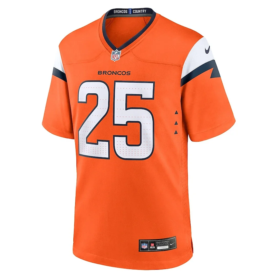 Zennovawear Blake Watson 25 Denver Broncos Team Game Men Jersey - Orange