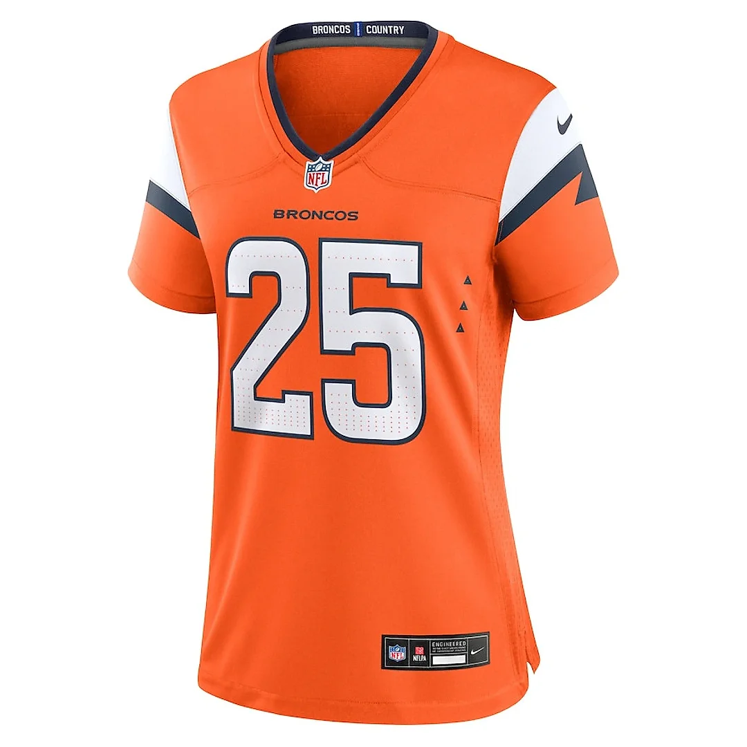 Zennovawear Blake Watson 25 Denver Broncos Women's Team Game Jersey - Orange