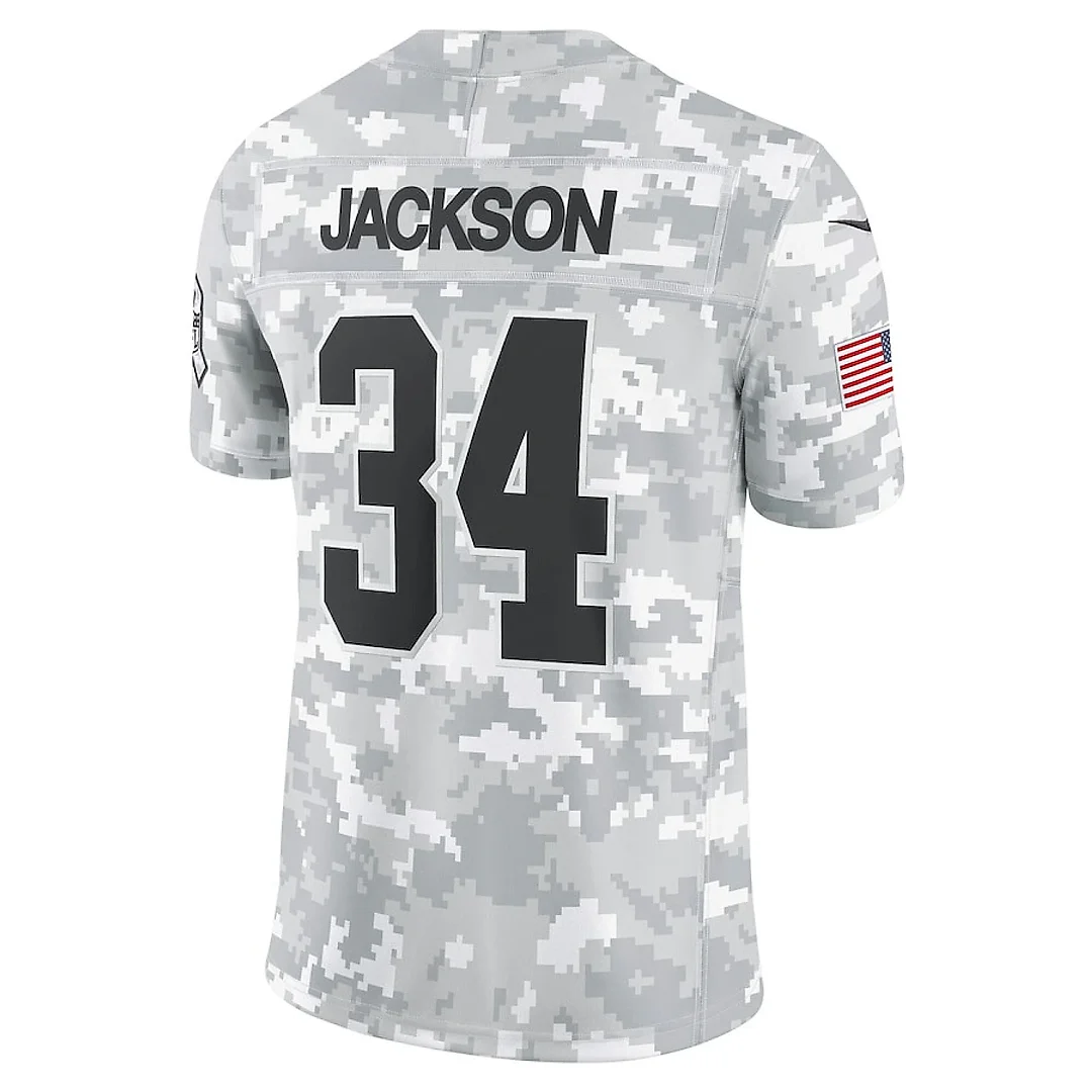 Zennovawear Bo Jackson 34 Las Vegas Raiders 2024 Salute to Service Retired Player Limited Men Jersey - Arctic Camo