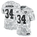 Zennovawear Bo Jackson 34 Las Vegas Raiders 2024 Salute to Service Retired Player Limited Men Jersey - Arctic Camo
