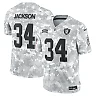 Zennovawear Bo Jackson 34 Las Vegas Raiders 2024 Salute to Service Retired Player Limited Men Jersey - Arctic Camo