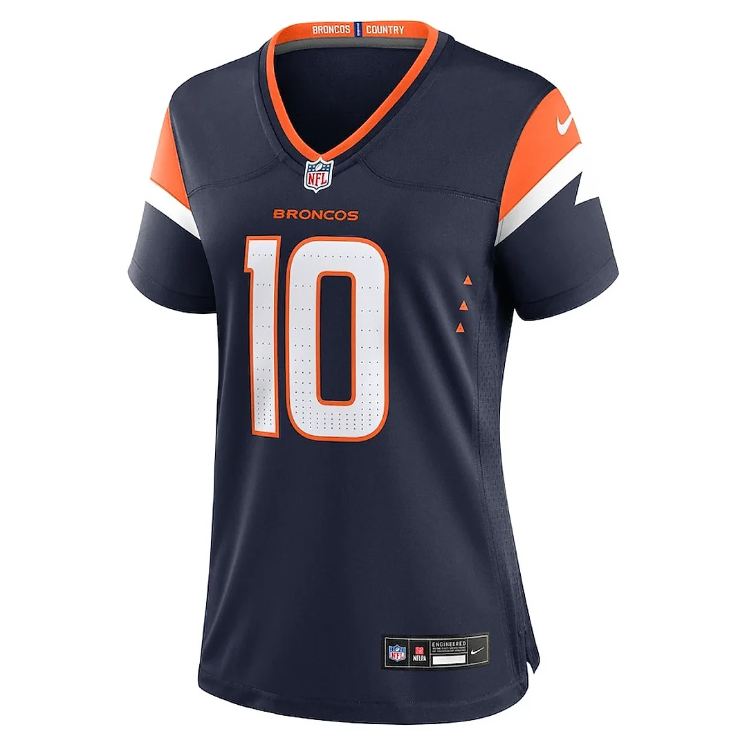 Zennovawear Bo Nix 10 Denver Broncos Women's Alternate Game Jersey - Navy