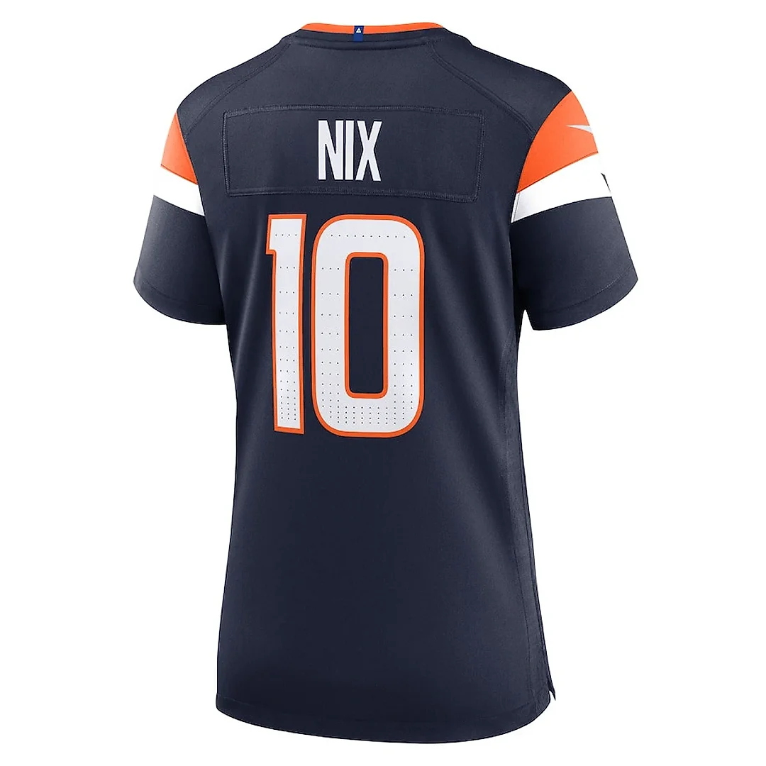 Zennovawear Bo Nix 10 Denver Broncos Women's Alternate Game Jersey - Navy