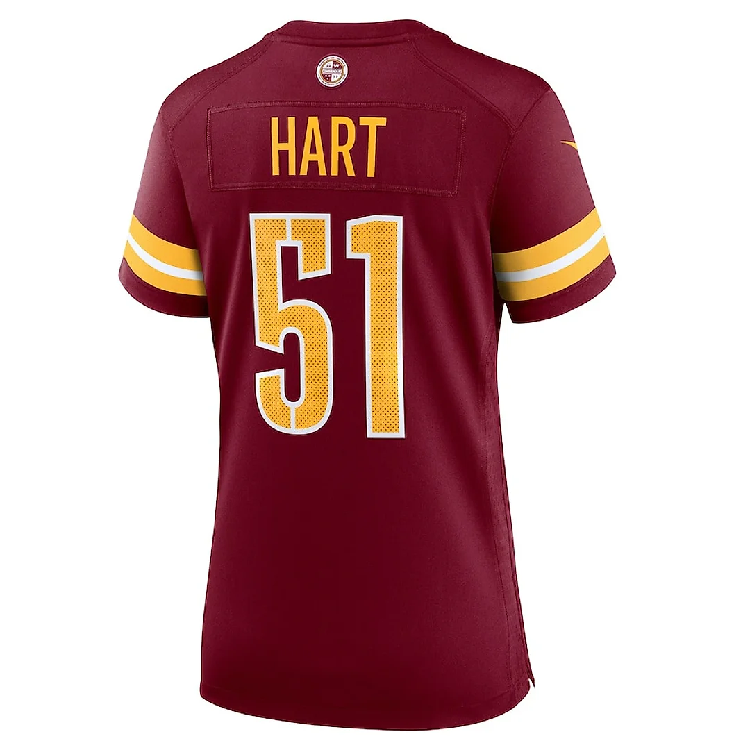 Zennovawear Bobby Hart 51 Washington Commanders Women's Game Jersey - Burgundy