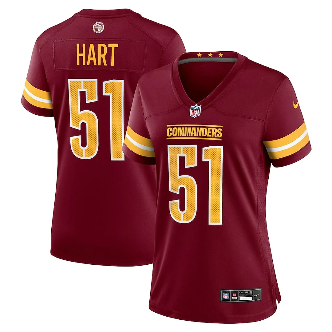 Zennovawear Bobby Hart 51 Washington Commanders Women's Game Jersey - Burgundy