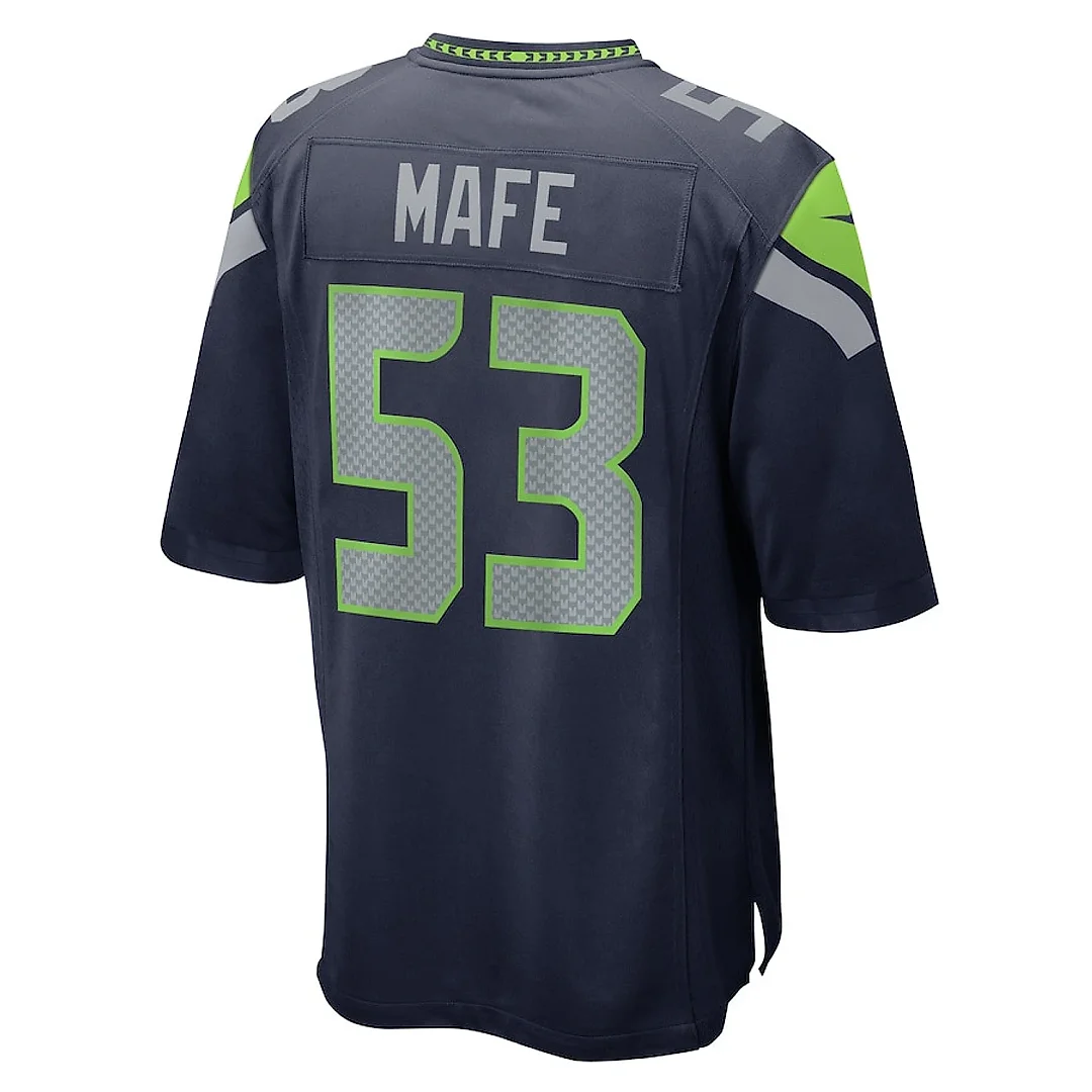 Zennovawear Boye Mafe 53 Seattle Seahawks Game Men Jersey - College Navy