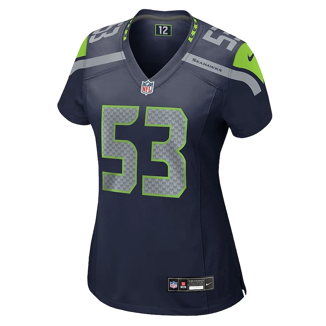 Zennovawear Boye Mafe 53 Seattle Seahawks Women's Team Game Jersey - College Navy