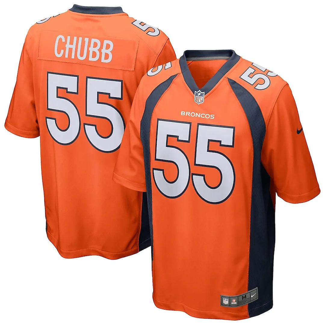 Zennovawear Bradley Chubb 55 Denver Broncos Men Game Jersey - Orange