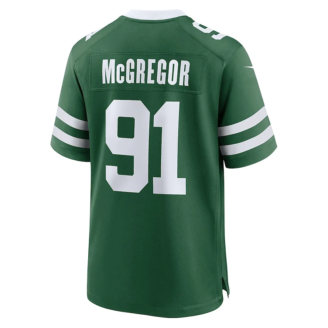 Zennovawear Braiden McGregor 91 New York Jets Team Game Men Jersey - Legacy Green