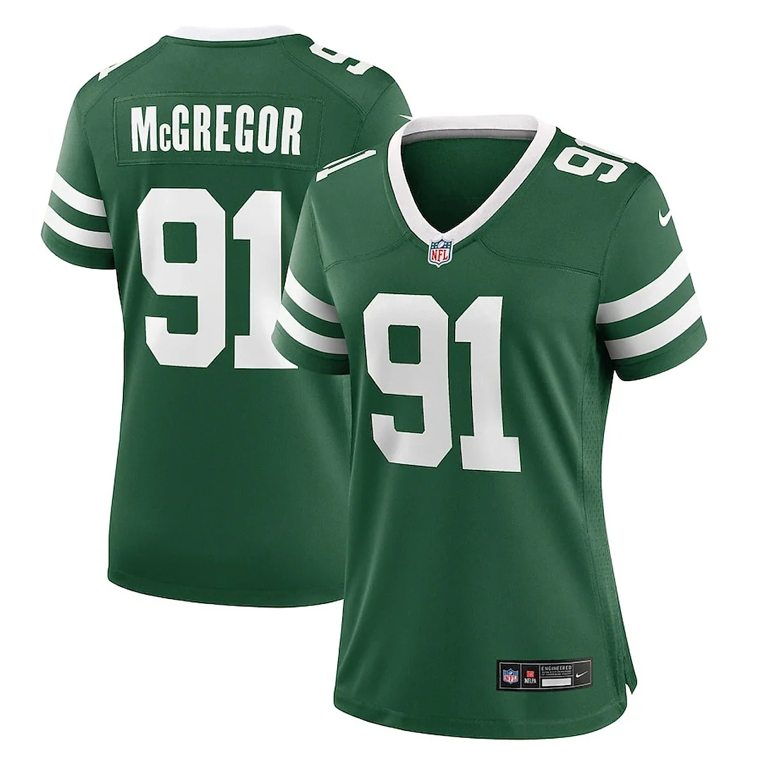 Zennovawear Braiden McGregor 91 New York Jets Women's Team Game Jersey - Legacy Green
