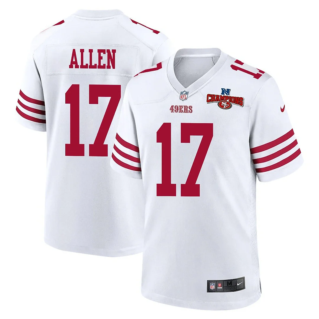 Zennovawear Brandon Allen 17 San Francisco 49ers NFC Champions Patch Game Men Jersey - White