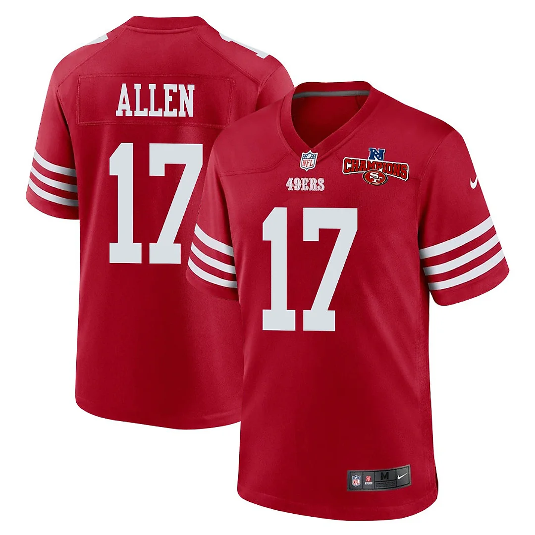 Zennovawear Brandon Allen 17 San Francisco 49ers NFC Champions Patch Game Men Jersey - Scarlet