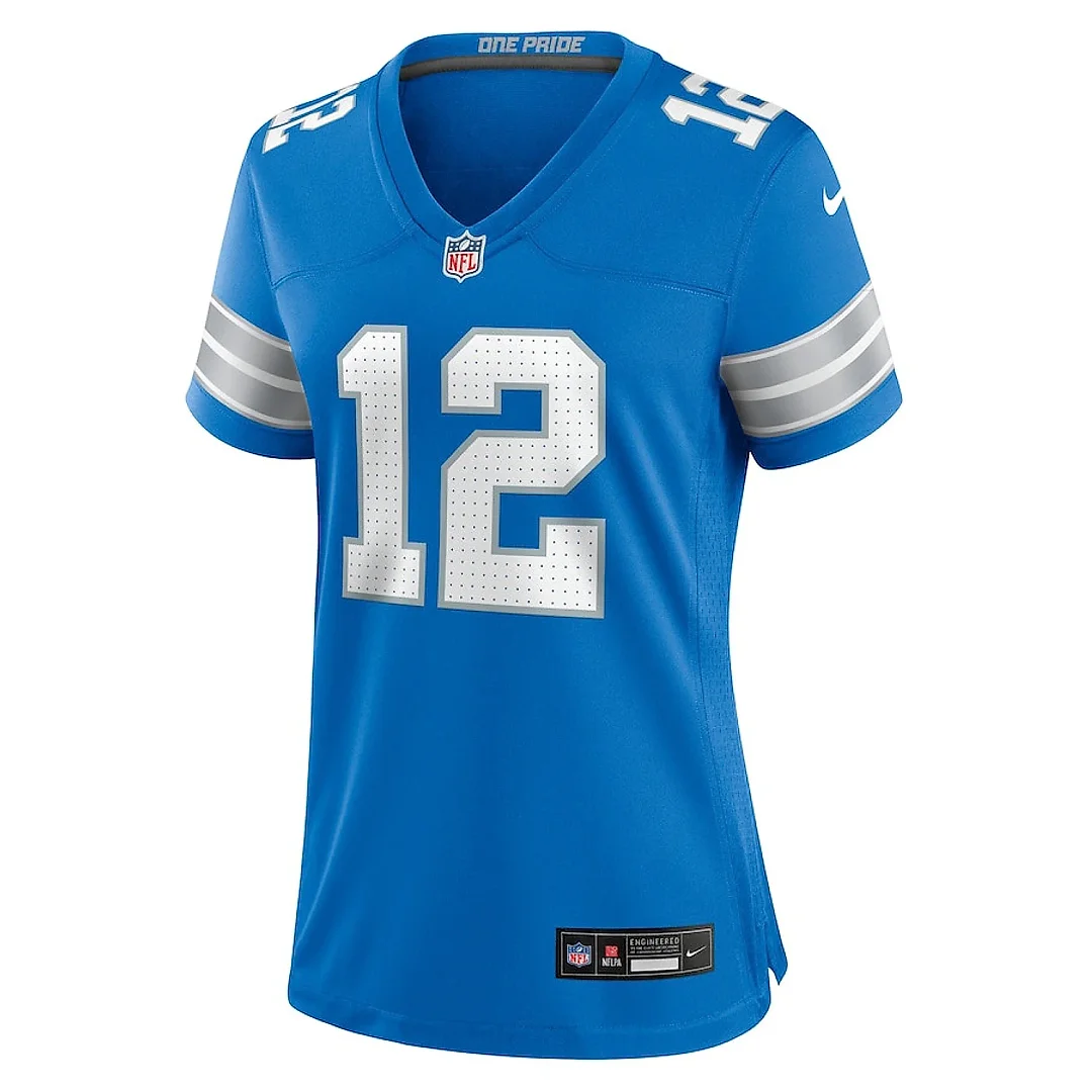 Zennovawear Brandon Joseph 12 Detroit Lions Women's Team Game Jersey - Blue