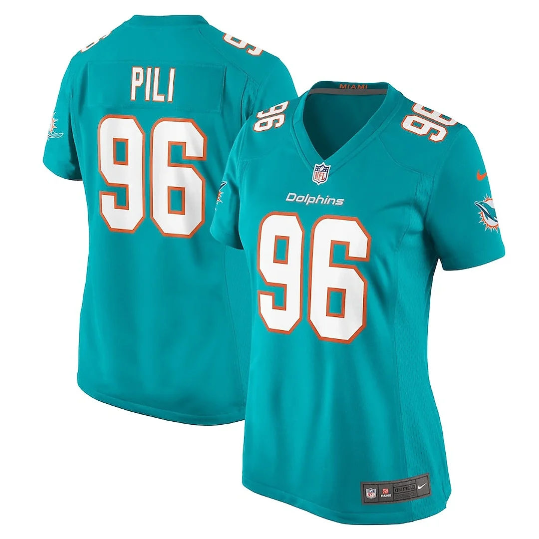 Zennovawear Brandon Pili 96 Miami Dolphins Women's Game Jersey - Aqua