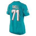 Zennovawear Brandon Shell 71 Miami Dolphins Women Home Game Jersey - Aqua