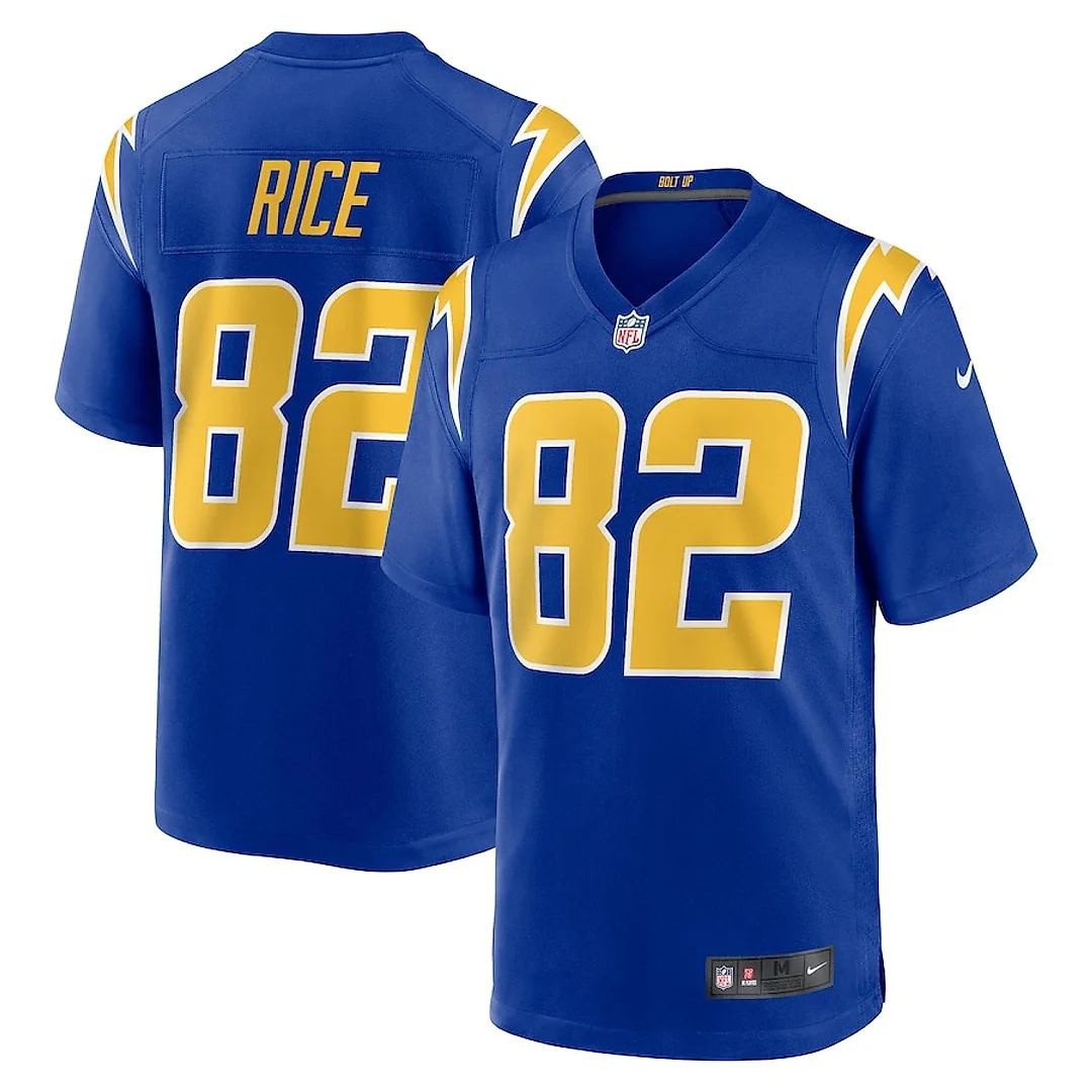 Zennovawear Brenden Rice 82 Los Angeles Rams 2024 NFL Draft 2nd Alternate Game Jersey - Royal
