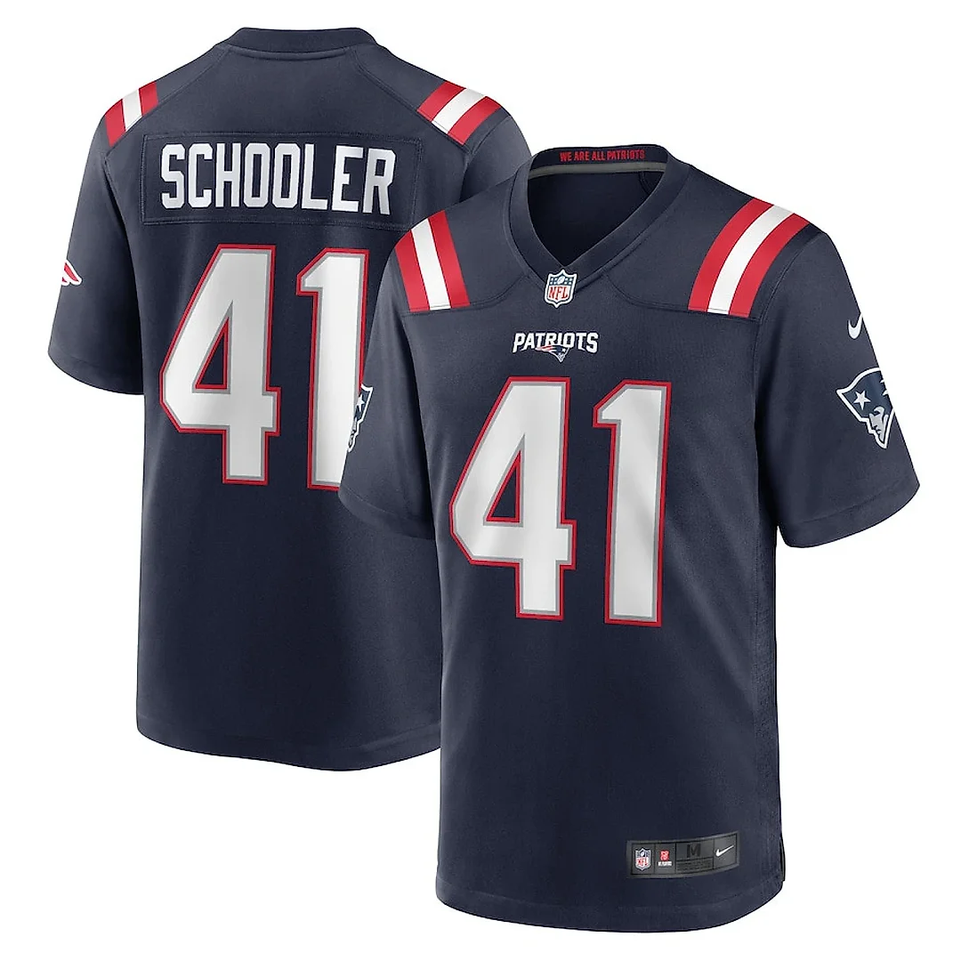Zennovawear Brenden Schooler 41 New England Patriots Game Men Jersey - Navy