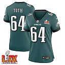 Zennovawear Brett Toth 64 Philadelphia Eagles Super Bowl LIX Women's Jersey - Midnight Green