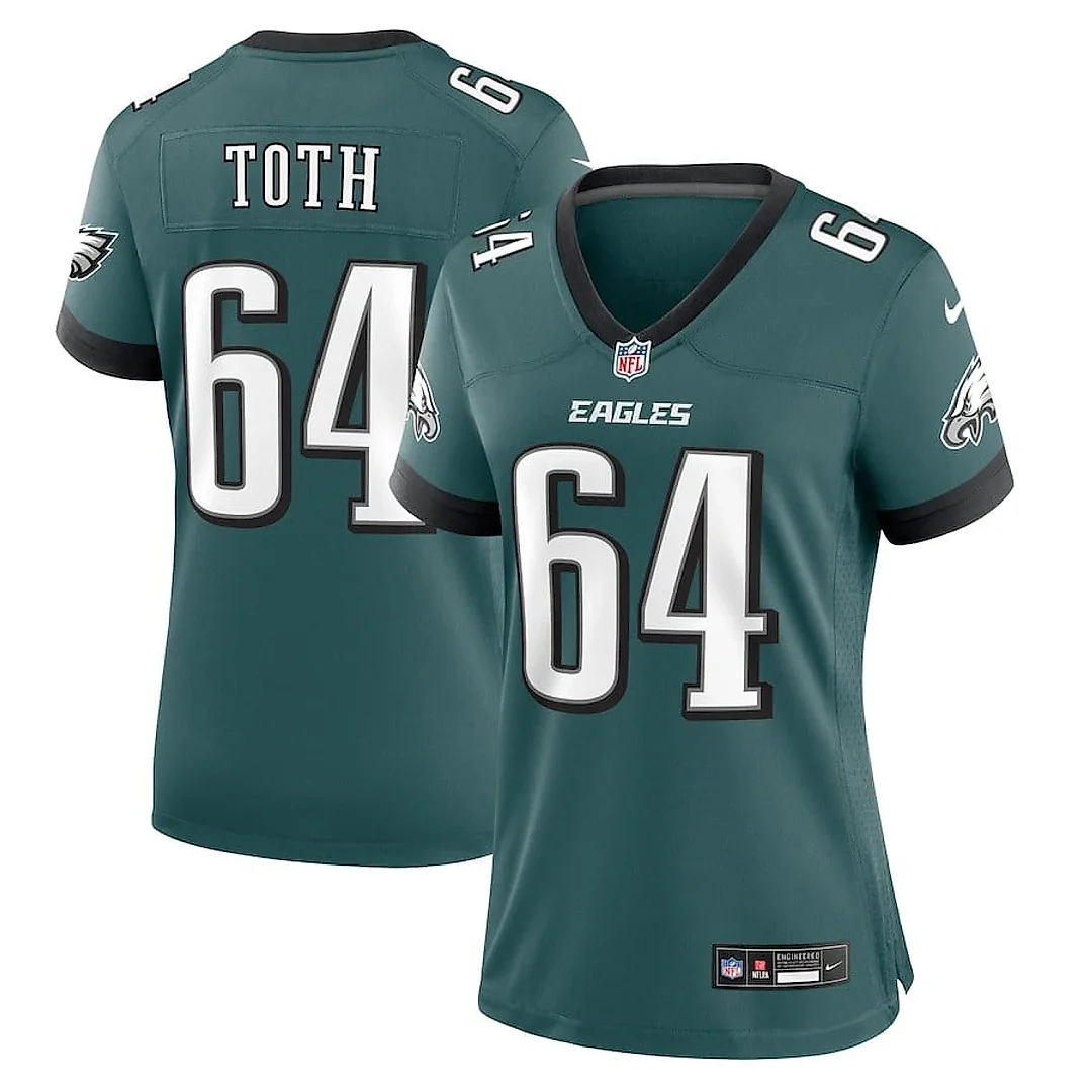 Zennovawear Brett Toth 64 Philadelphia Eagles Women Game Jersey - Midnight Green